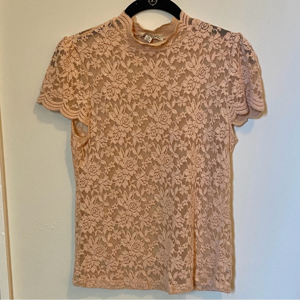 Elegant stretch Lace Women's Top - Pink